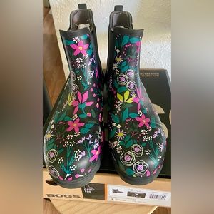 Bogs Laurel Chelsea Composite Safety Toe Flower | Boots size 7